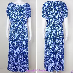 Eloquii Blue and White Midi Dress